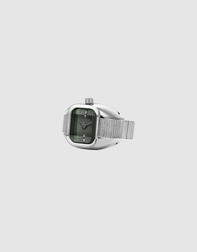 Breda - Nocturne Silver Expandable Ring Watch, 16MM