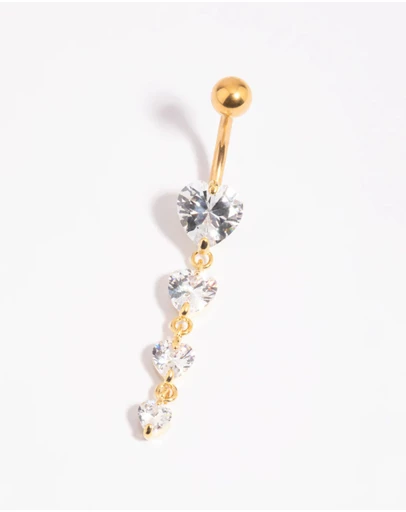 Lovisa - Gold Plated Surgical Steel Heart Belly Bar