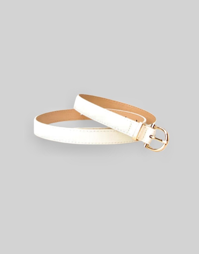 KAJA Clothing - Needle Buckle Belt - White