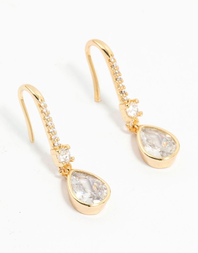 Lovisa - Gold Plated Diamante Pave Hook Earrings