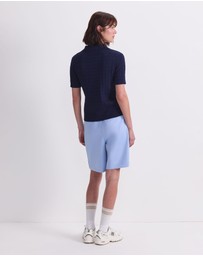 Sportscraft - Cotton Cable Short Sleeve Knit Top