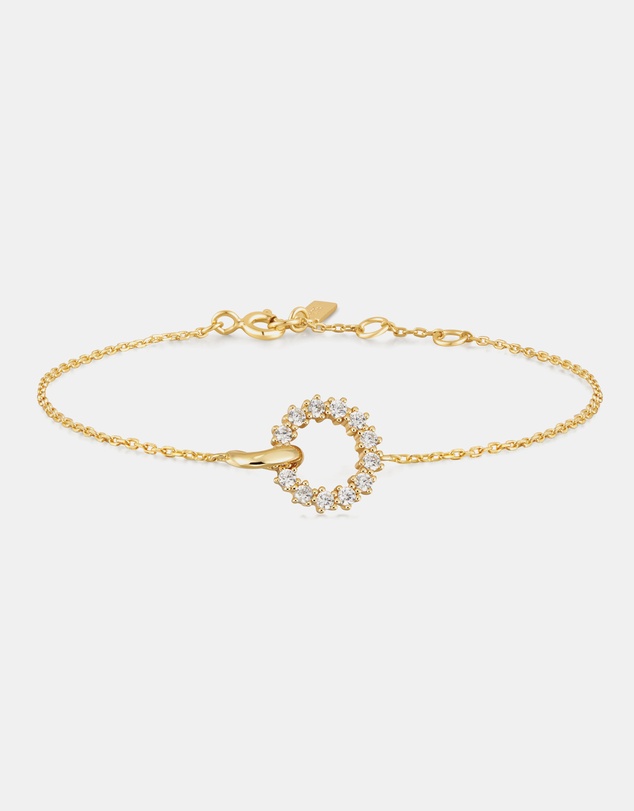 Ania Haie - Gold Interlinked Circles Pave Bracelet