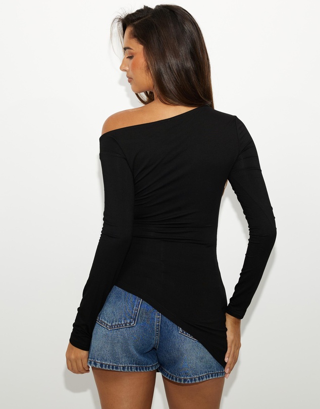 Dazie - Lily One Shoulder Asymmetrical Top