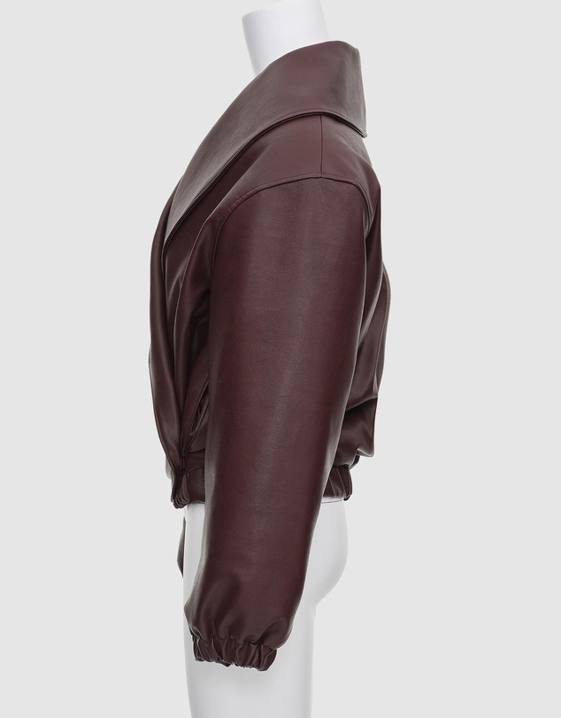 Source Unknown - Eleni Faux Leather Bomber Jacket