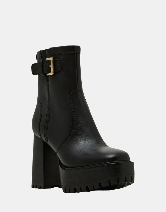 Steve Madden - Summit Black Leather Booties