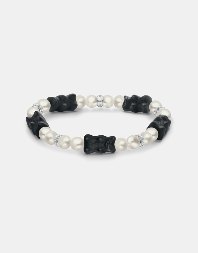 THOMAS SABO - Pearl bracelet with black goldbears