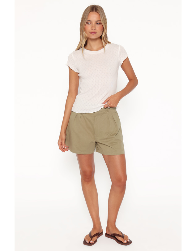 Petal & Pup - Davey Scarf Tie Shorts - Olive Green