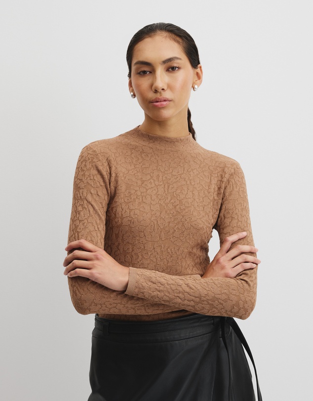 Country Road - Animal Jacquard Knit Top