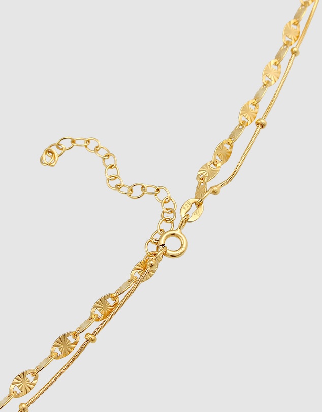 Elli Jewelry - Necklace Layer Half Moon Pendant Astro Trend in 925 Sterling Silver Gold Plated