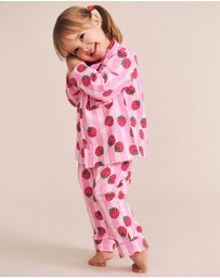 Huxbaby - Strawberry Fields Forever Stripe Flannel PJ - Babies-Kids