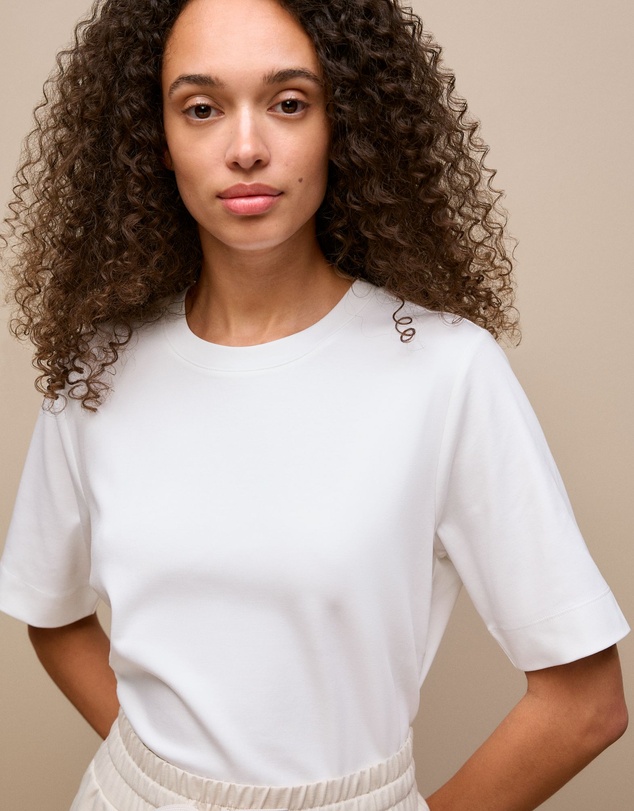 Trenery - Modal Cotton Boxy Crew T-shirt in White