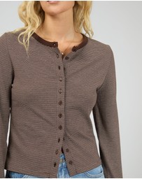 All About Eve - Sami Stripe Long Sleeve Top Brown
