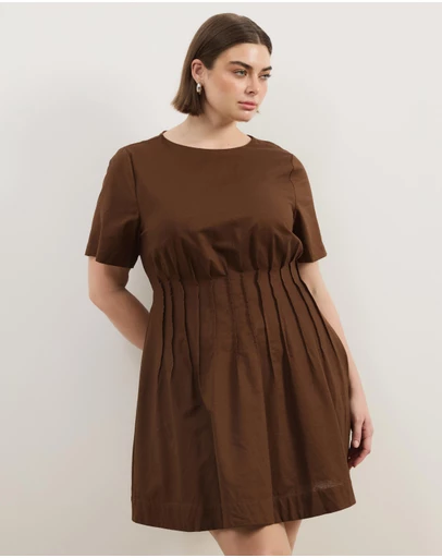 Atmos&Here Curvy - Maya Pleat Mini Dress