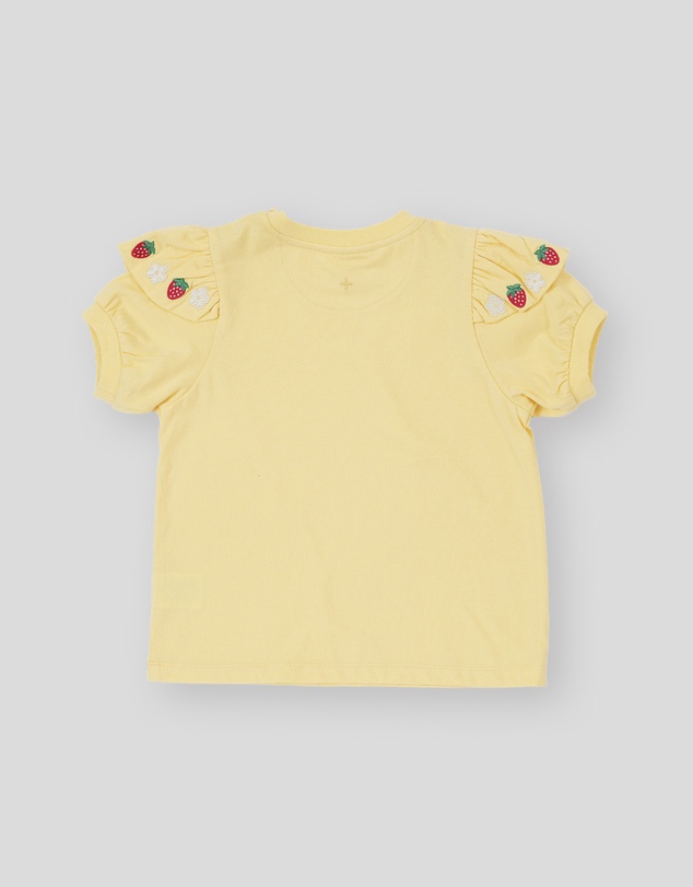 Goldie + Ace - Flounce Shoulder Strawberry Top - Babies-Kids