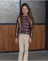 Quapi - Katinka Long Sleeve Check Blouse - Kids-Teens