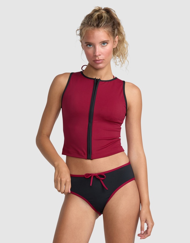 RVCA - Womens Aren Zip Up Bikini Top