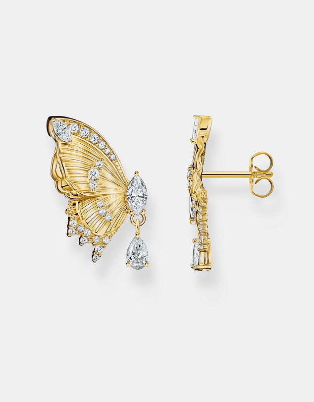 THOMAS SABO - THOMAS SABO Butterfly Paradise Ear Studs in Gold