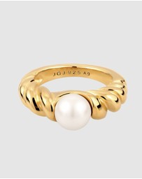 Elli Jewelry - Ring Pearl 925 Sterling Silver Gold-Plated
