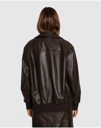Belle & Bloom - Desert Moon Leather Bomber Jacket