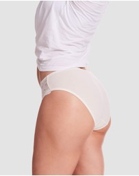 Kayser - 2 Pack Daily Essentials Stretch Lace & Cotton Hi Cut Brief (219)