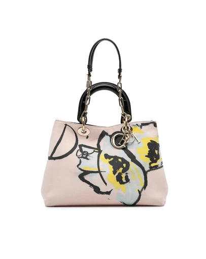 Pre-Loved by Azura Reborn - Pre-Loved Limited Edition Medium Canvas Floral Printed Diorissimo Satchel
