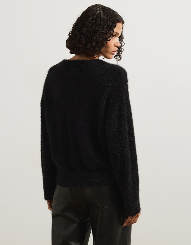 Atmos&Here - Dayna Fluffy V-Neck Pullover Sweater