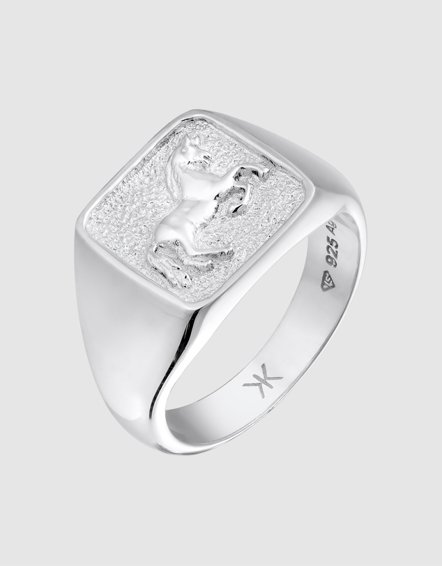 Kuzzoi - ICONIC EXCLUSIVE - Horse Signet Ring in 925 Sterling Silver