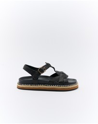 Walnut Melbourne - Indigo Leather Sandal