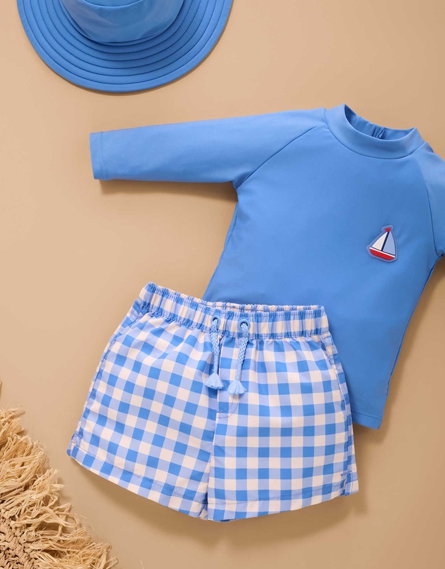 Purebaby - Board Short & Rashie Swim Set- Kids-Babies