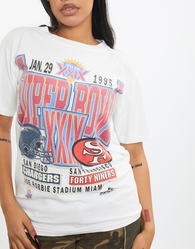 Vintage by The Real Deal - Pre Loved - 1995 NFL Chargers vs 49ers Super Bowl Tee