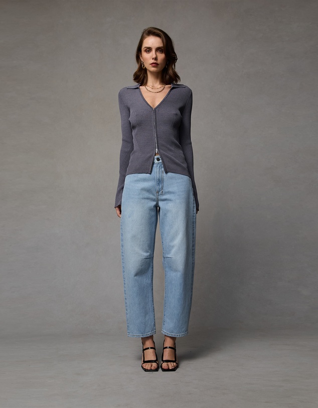 DRICOPER DENIM - Dina Cropped Barrel Jeans