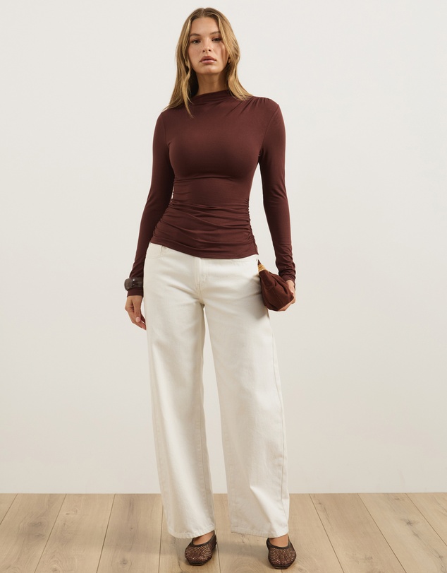 Atmos&Here - Poppy Asymmetrical Draped Jersey Top