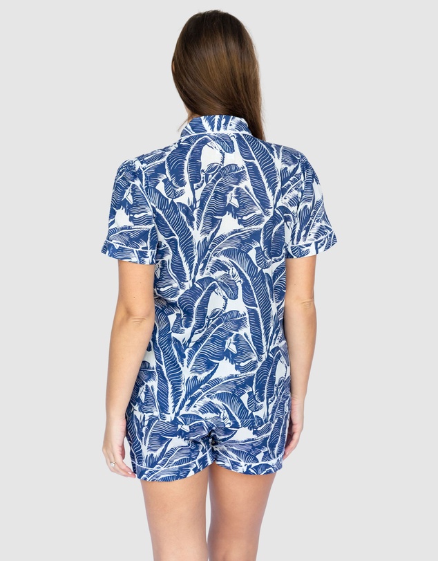 Sant And Abel - Women's Martinique® Blue Banana Leaf Short PJ Set