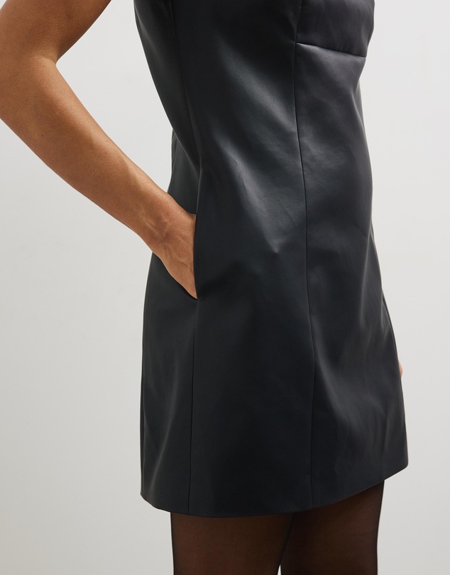 Minima Esenciales - Astri Leather Look Mini Dress