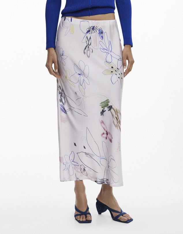 Desigual - Long skirt with strokes