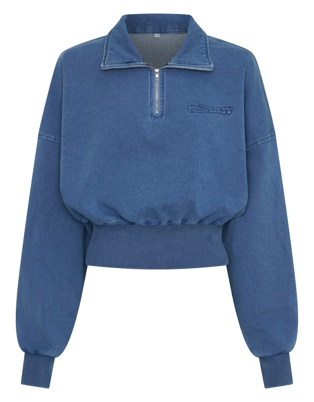 SSAINT - Denim Acid Wash Crop Jacket