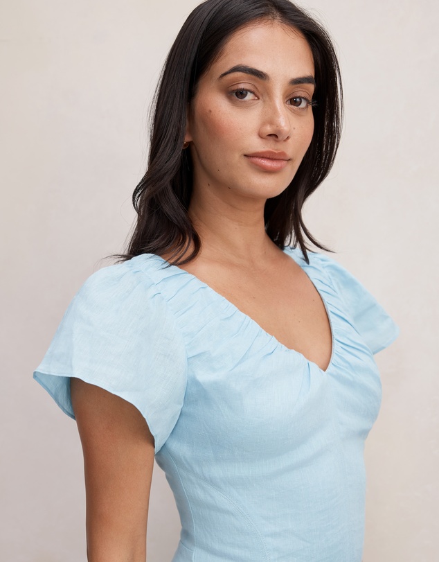 Forever New - Rue Flutter Sleeves Gathered Midi Dress