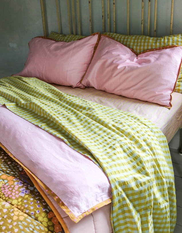 Mosey Me - Citrus Seersucker Flat Sheet