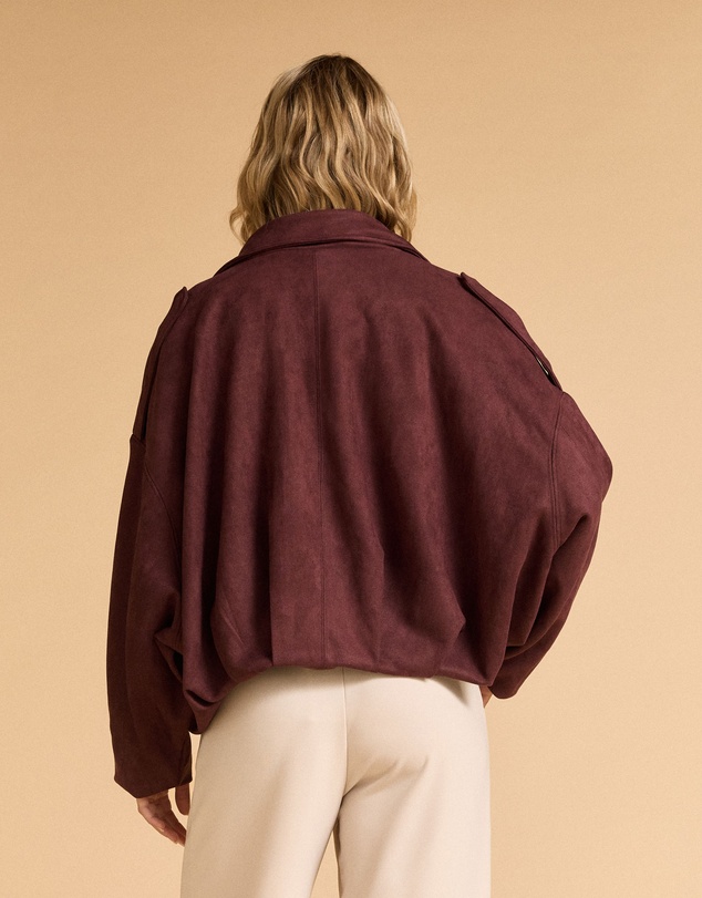 MVN - Faux Suede Bomber Jacket