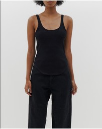 Bassike - slim scoop rib tank