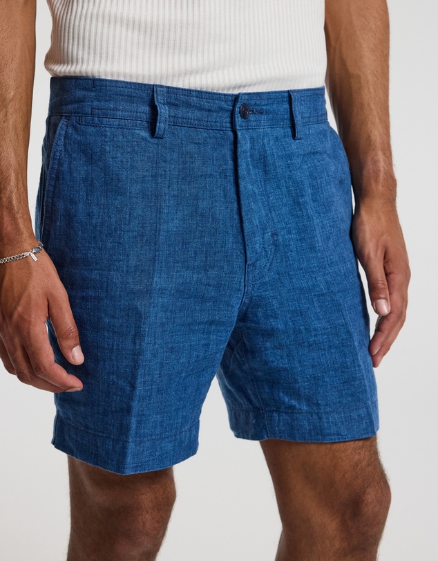 Calibre - Washed Linen Shorts Indigo