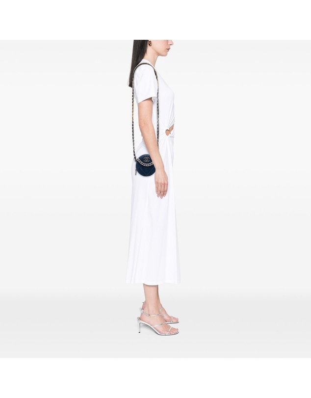 Pre-Loved by Azura Reborn - Pre-Loved Denim 19 Round Clutch with Chain