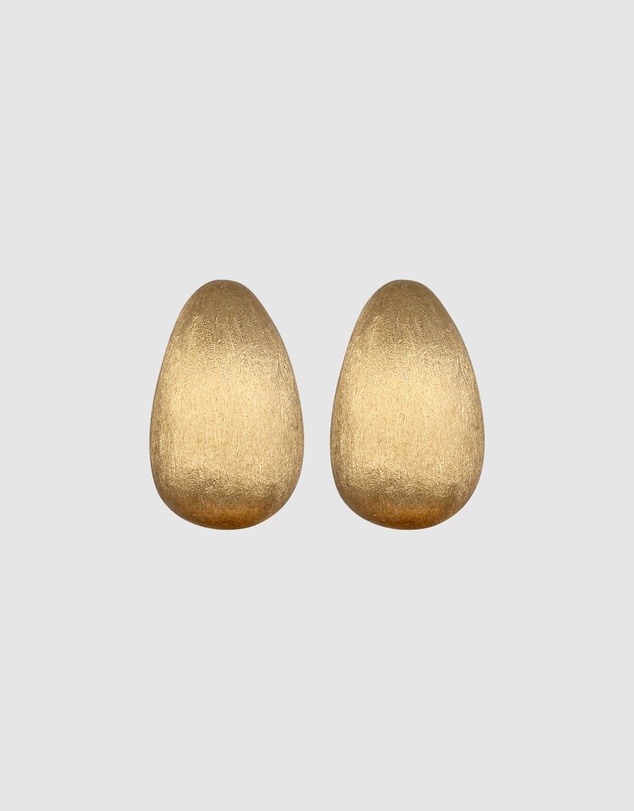 Elli Jewelry - Brushed Teardrop Stud Earrings in Gold-Plated 925 Silver