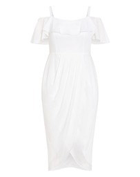 City Chic - Flirtation Drape Midi Dress