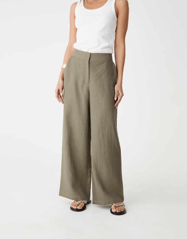 Forcast - Ami Linen Elastic Back Pants