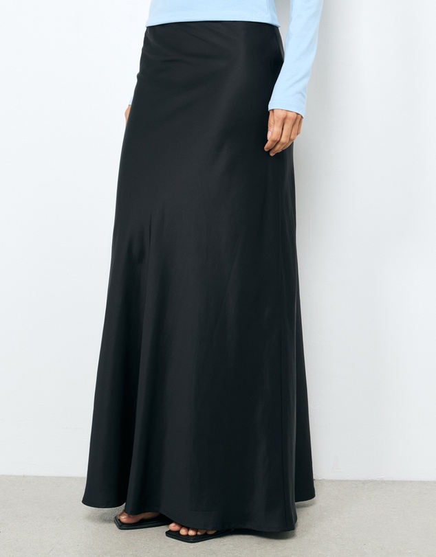 AERE - Bias Maxi Satin Skirt