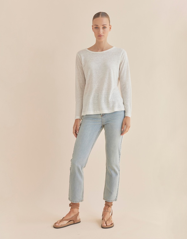 Amelius - Priya Long Sleeve Linen Jersey Top