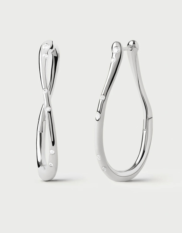 PDPAOLA - Air Silver Hoop Earrings