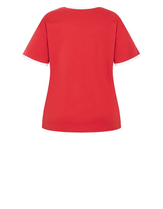City Chic - Plus sizeGame On Tee - red