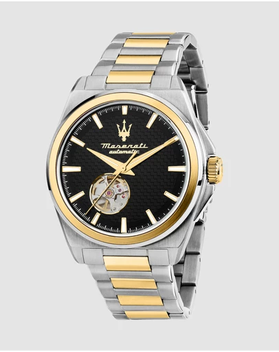 Maserati - Maserati Velocita 41mm Automatic Black Dial Two Tone Stainless Steel Strap Watch